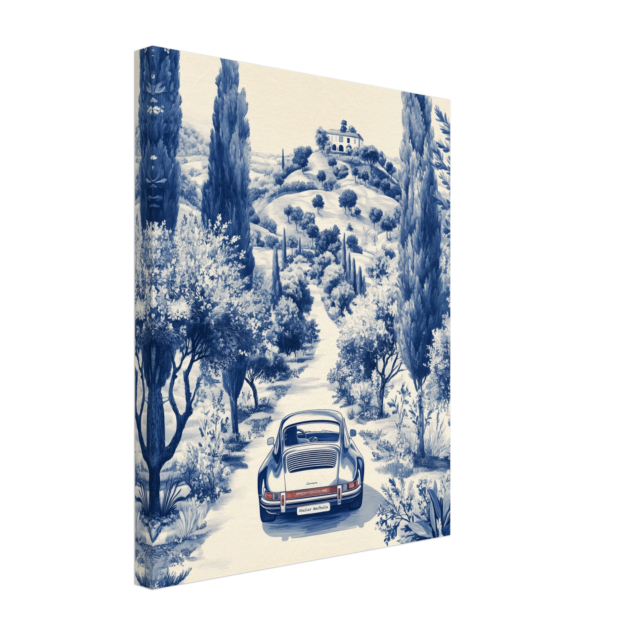 Toile de Jouy - Porsche Marbella Canvas Print — variant 4 | Atelier Marbella