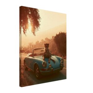 Porsche & Leopard — Canvas Print