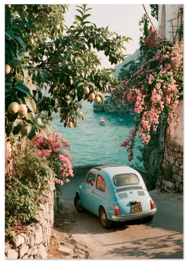 Fiat 500 Amalfi — Matte Art Print