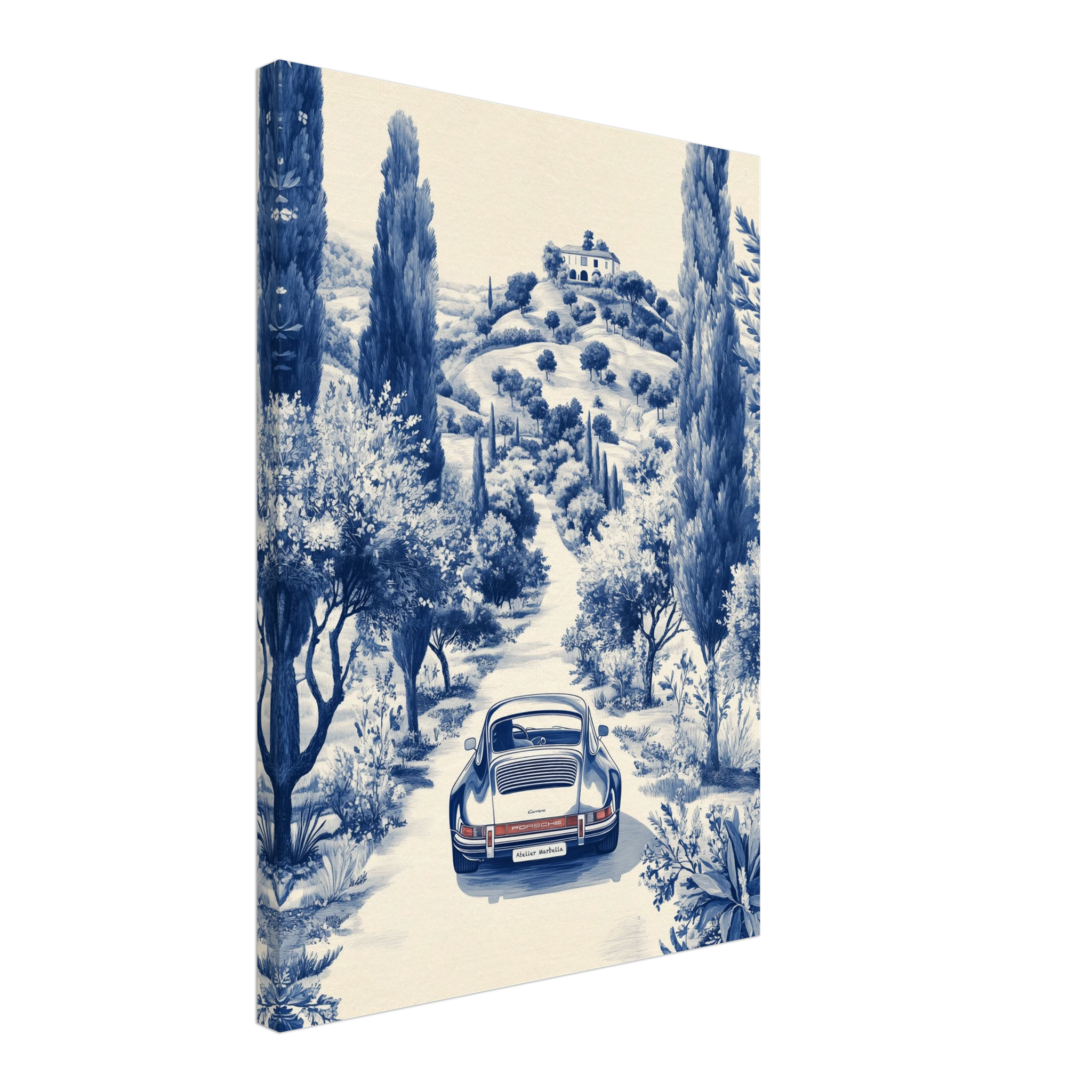 Toile de Jouy - Porsche Marbella Canvas Print — variant 2 | Atelier Marbella