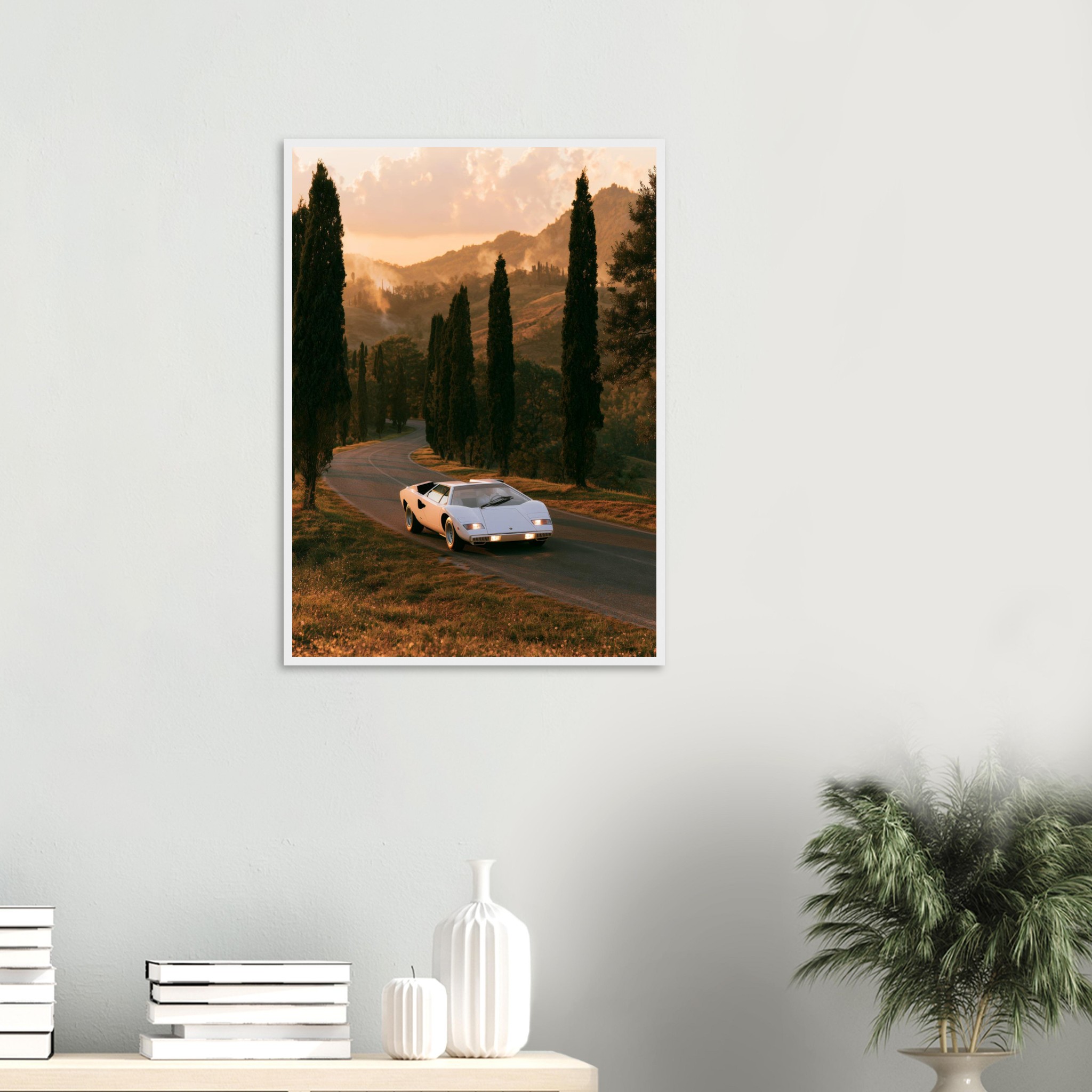 Lamborghini Countach art print interior mockup — Cars | Atelier Marbella