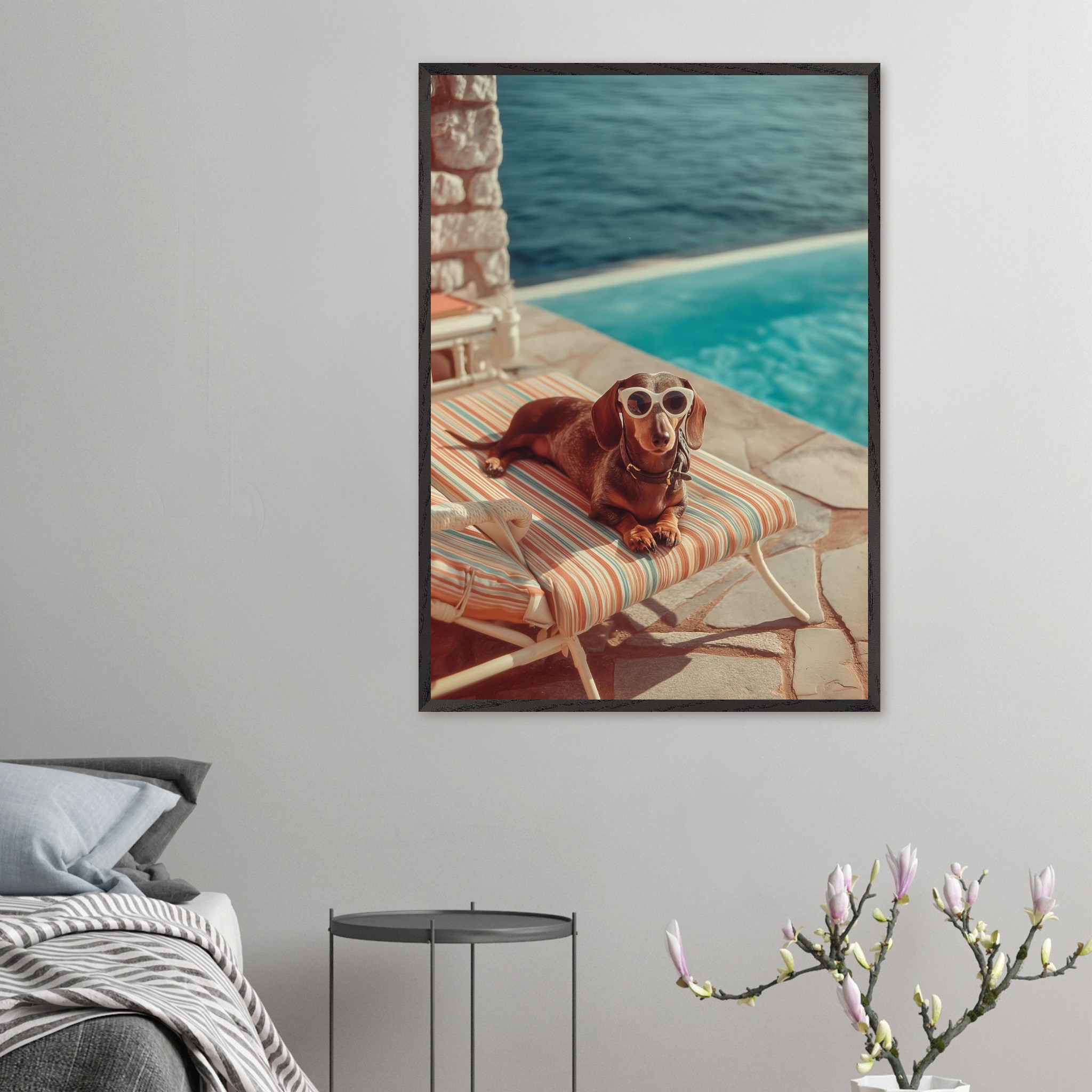 Zoée in the Sun art print interior mockup — Mediterranean Mood | Atelier Marbella