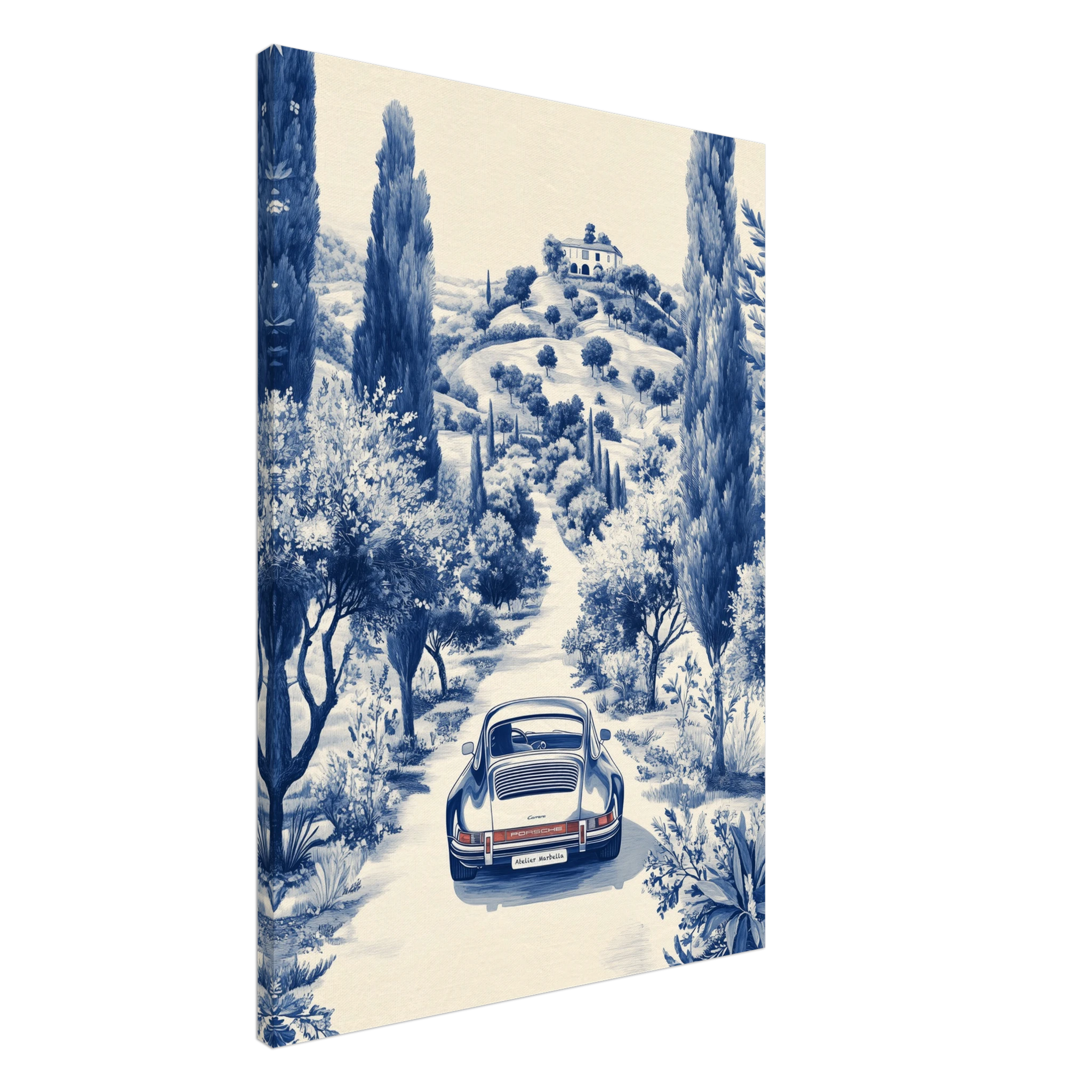 Toile de Jouy - Porsche Marbella — Canvas Print | Atelier Marbella