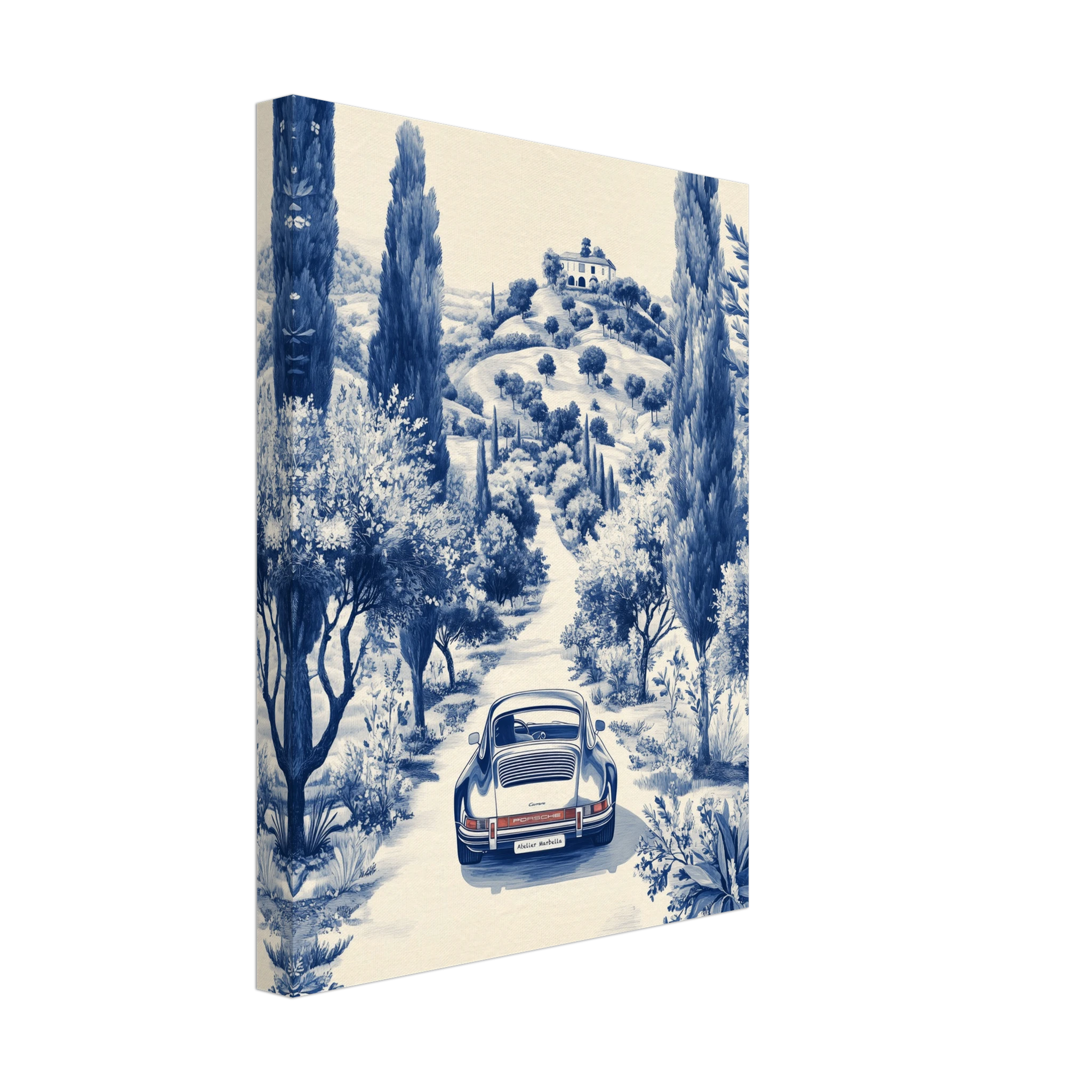 Toile de Jouy - Porsche Marbella Canvas Print — variant 5 | Atelier Marbella