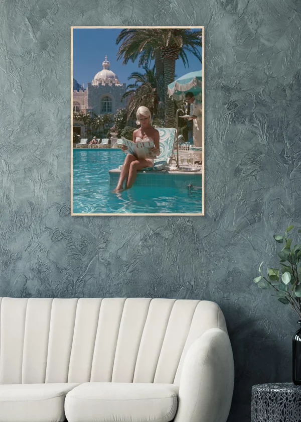 Poolside Vogue Vintage — Framed Print