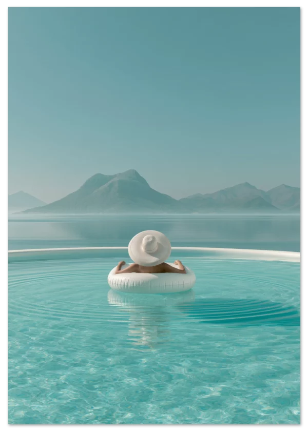 White Hat Infinity Pool — Matte Art Print