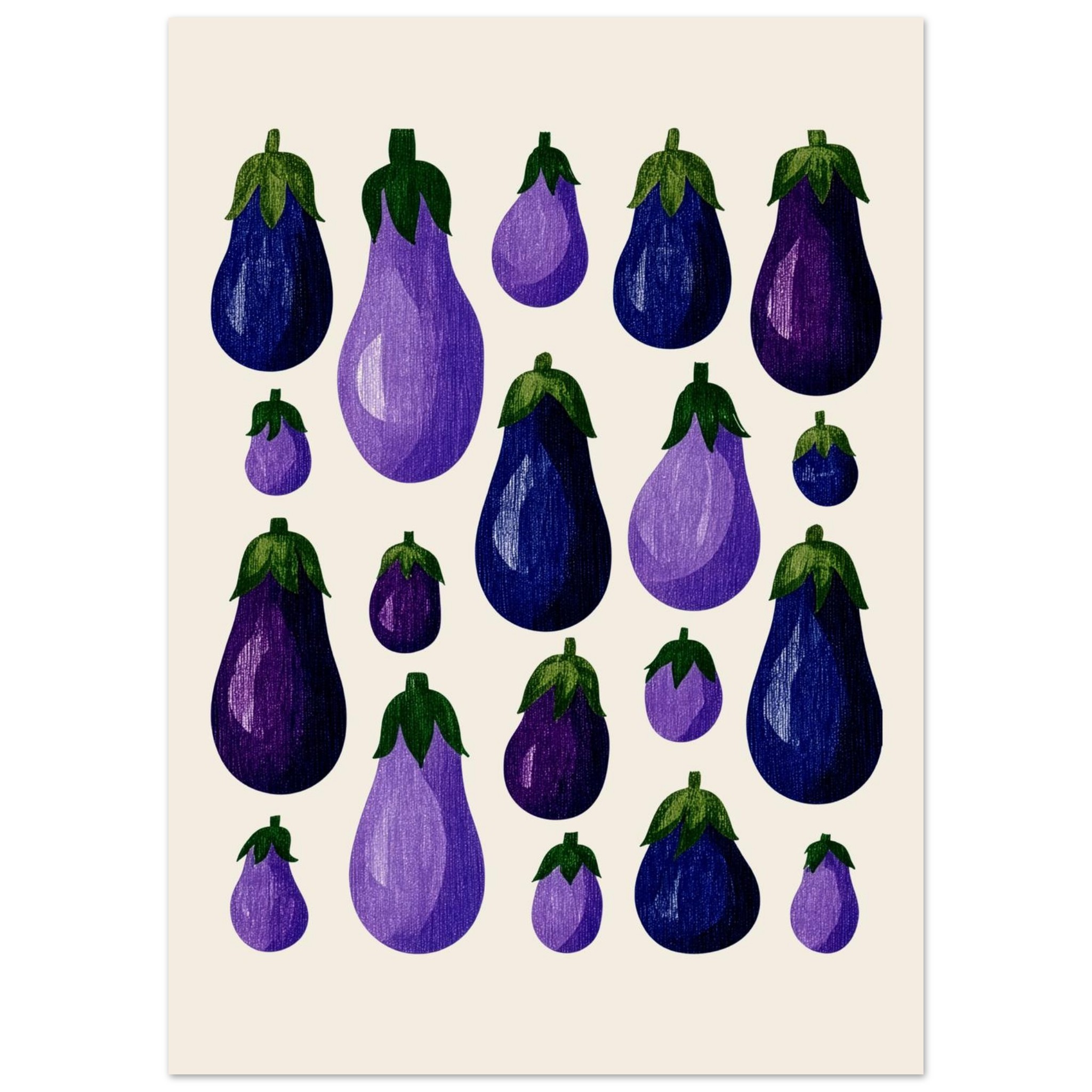 Eggplants art print interior mockup — Botanical | Atelier Marbella