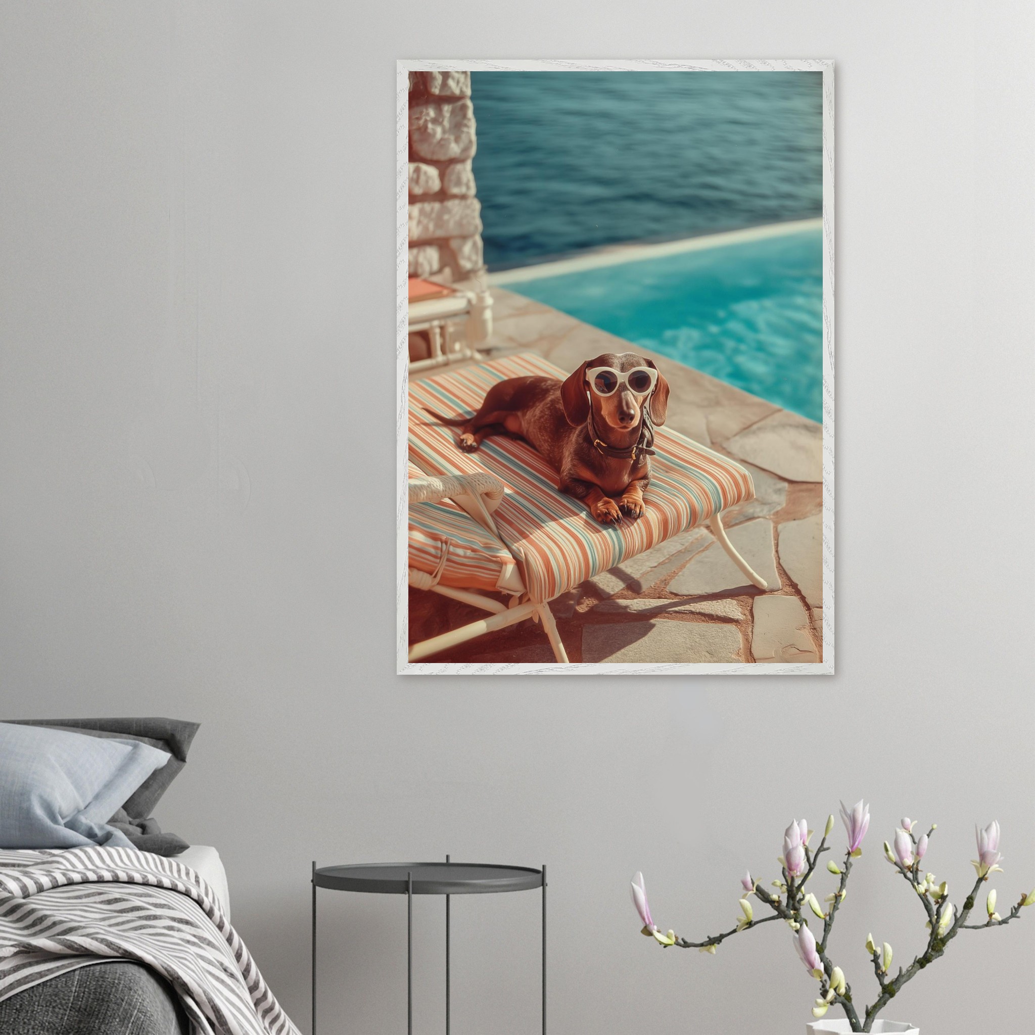 Zoée in the Sun art print interior mockup — Mediterranean Mood | Atelier Marbella