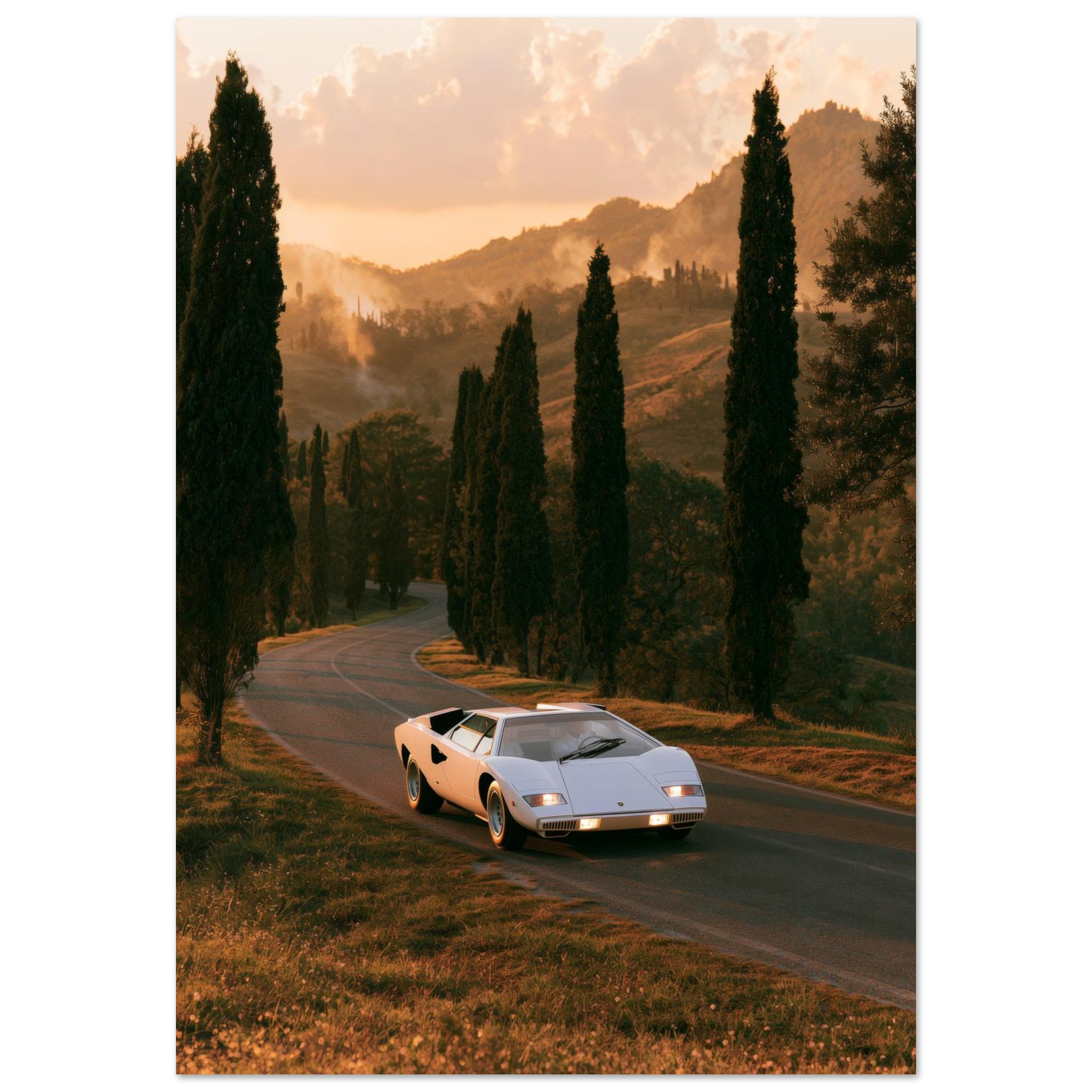Lamborghini Countach art print interior mockup — Cars | Atelier Marbella