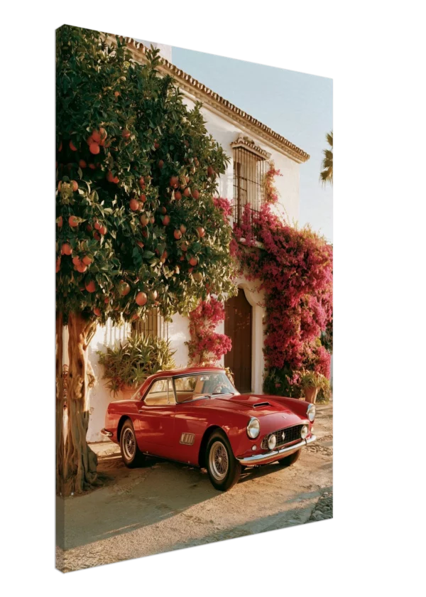 Vintage Red Ferrari Marbella  — Canvas Print