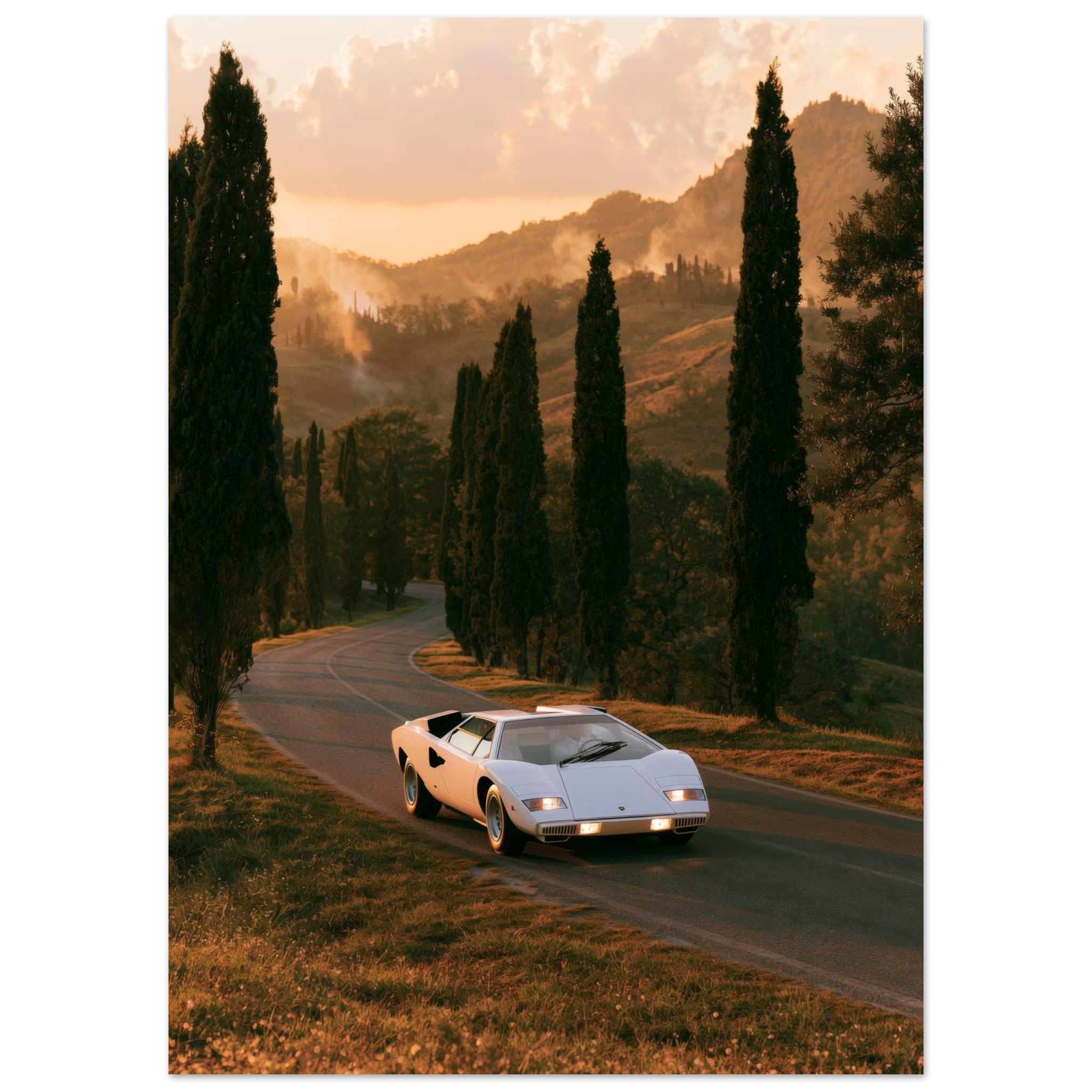 Lamborghini Countach art print interior mockup — Cars | Atelier Marbella