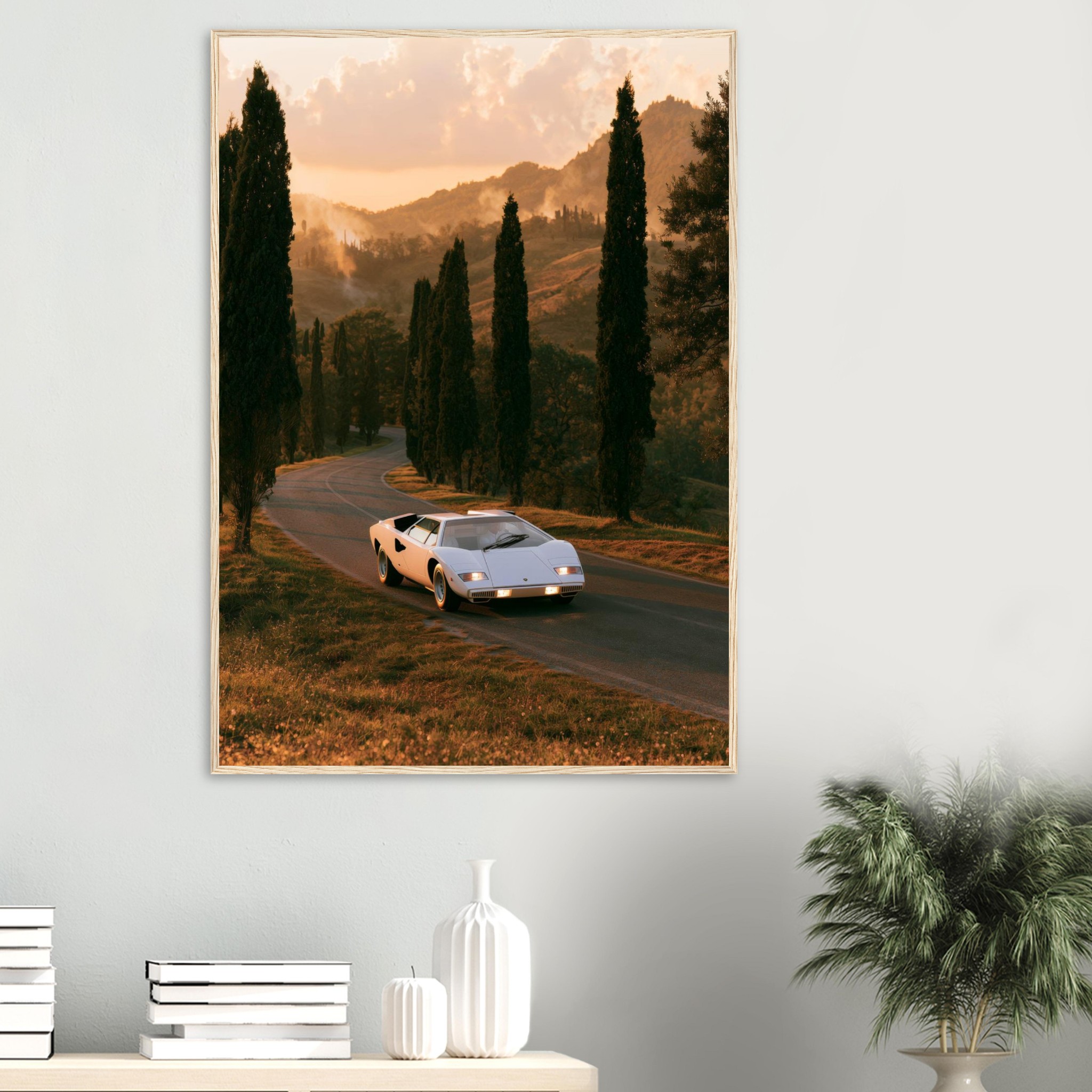 Lamborghini Countach art print interior mockup — Cars | Atelier Marbella