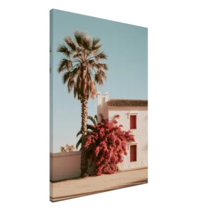 Cortijo con buganvillas en España — Impresión en lienzo