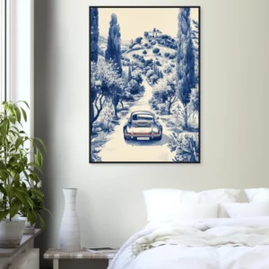 Toile de Marbella — Porsche Marbella — Framed Print
