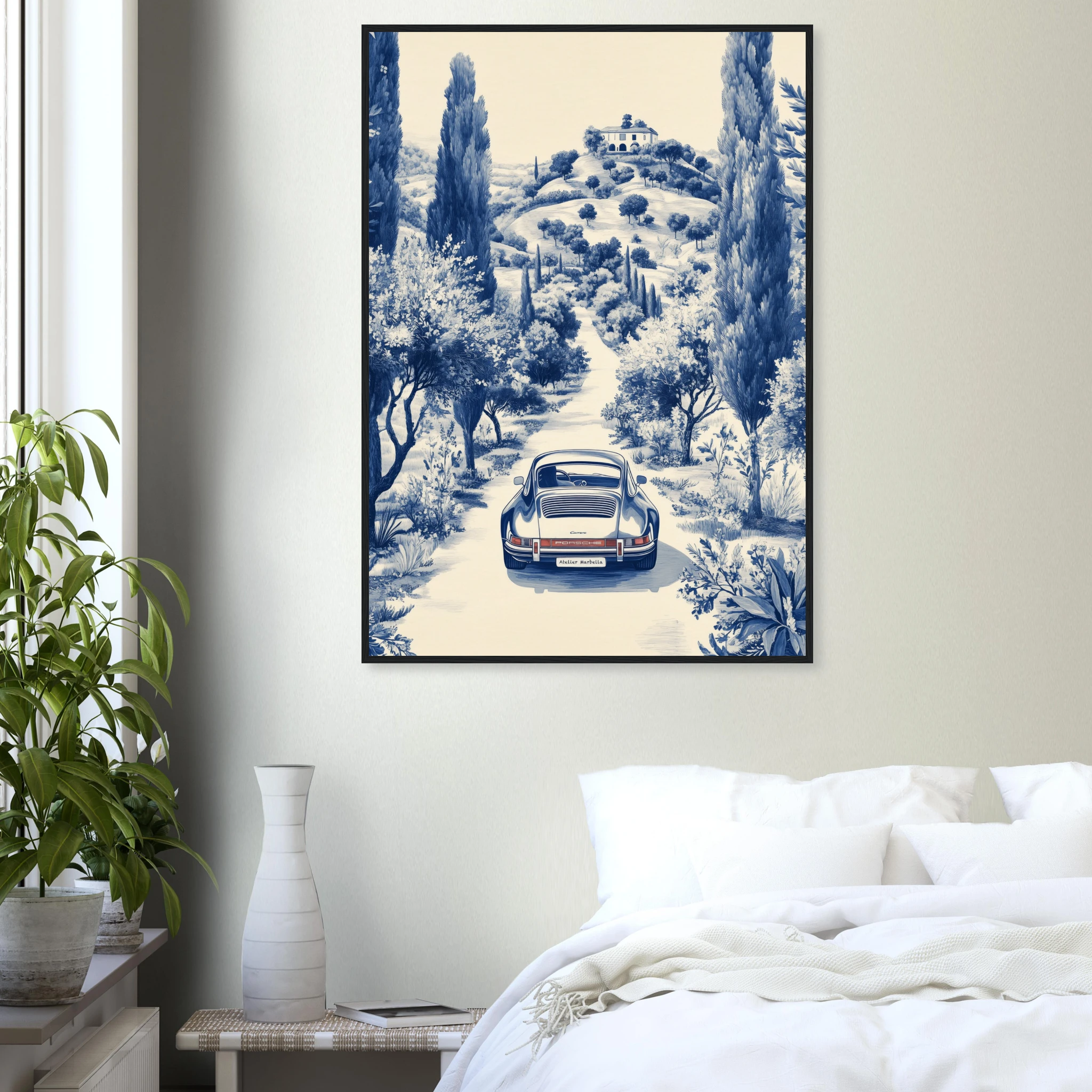 Toile de Marbella — Porsche Marbella — framed print | Atelier Marbella