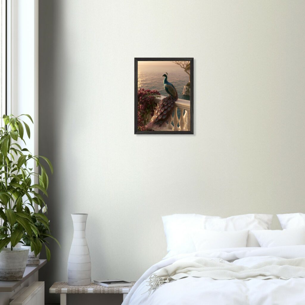 The Peacock art print interior mockup — Animals | Atelier Marbella