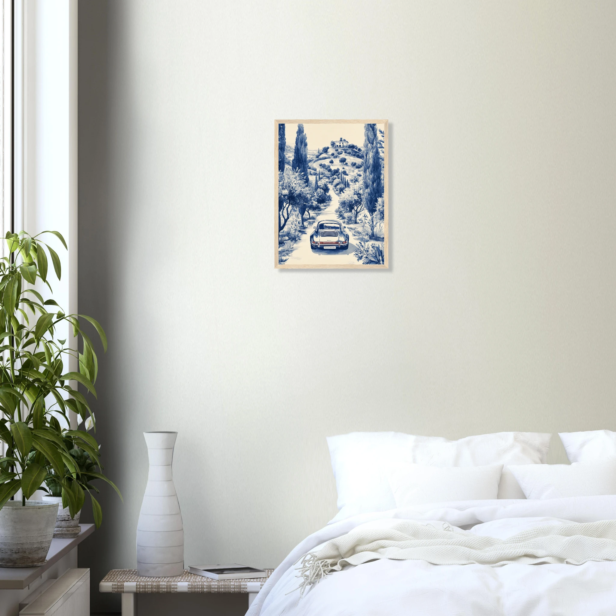 Toile de Marbella — Porsche Marbella art print interior mockup — Cars | Atelier Marbella