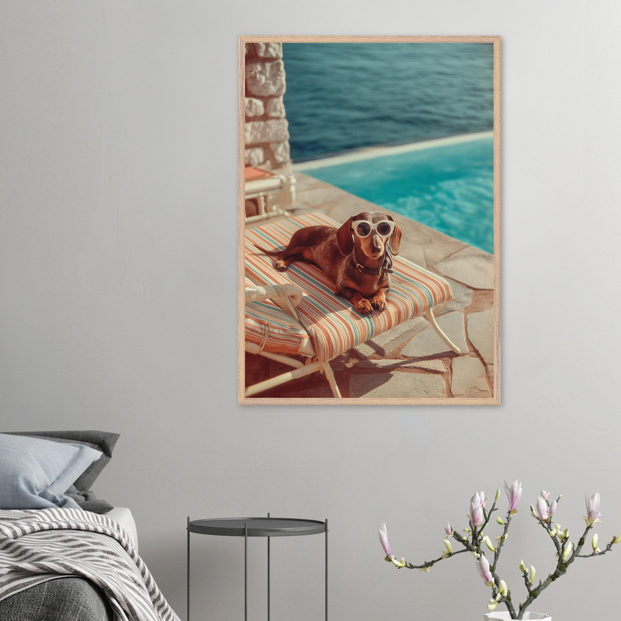 Zoée in the Sun art print interior mockup — Mediterranean Mood | Atelier Marbella