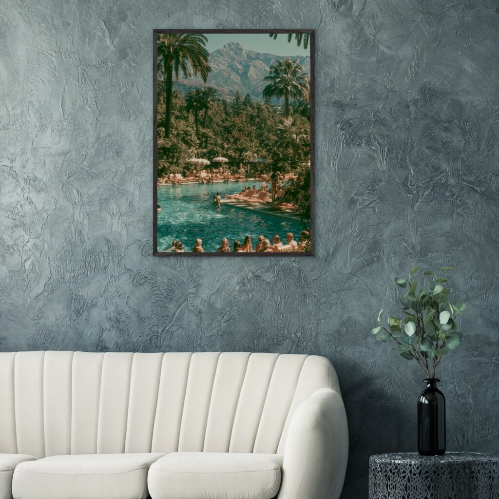 Marbella Pool art print interior mockup — Mediterranean Mood | Atelier Marbella