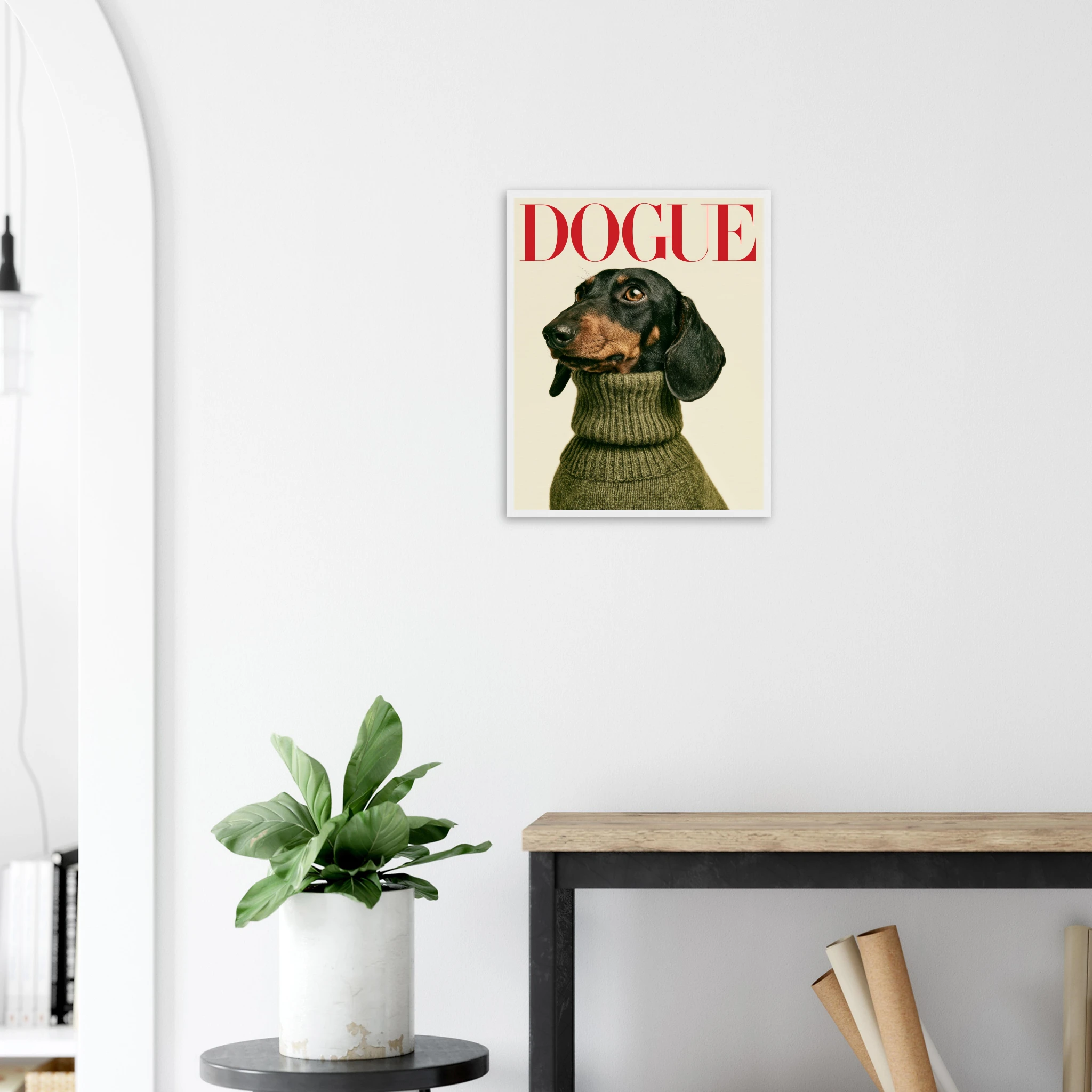 Dachshund Dogue Black Fire Framed Print — variant 3 | Atelier Marbella