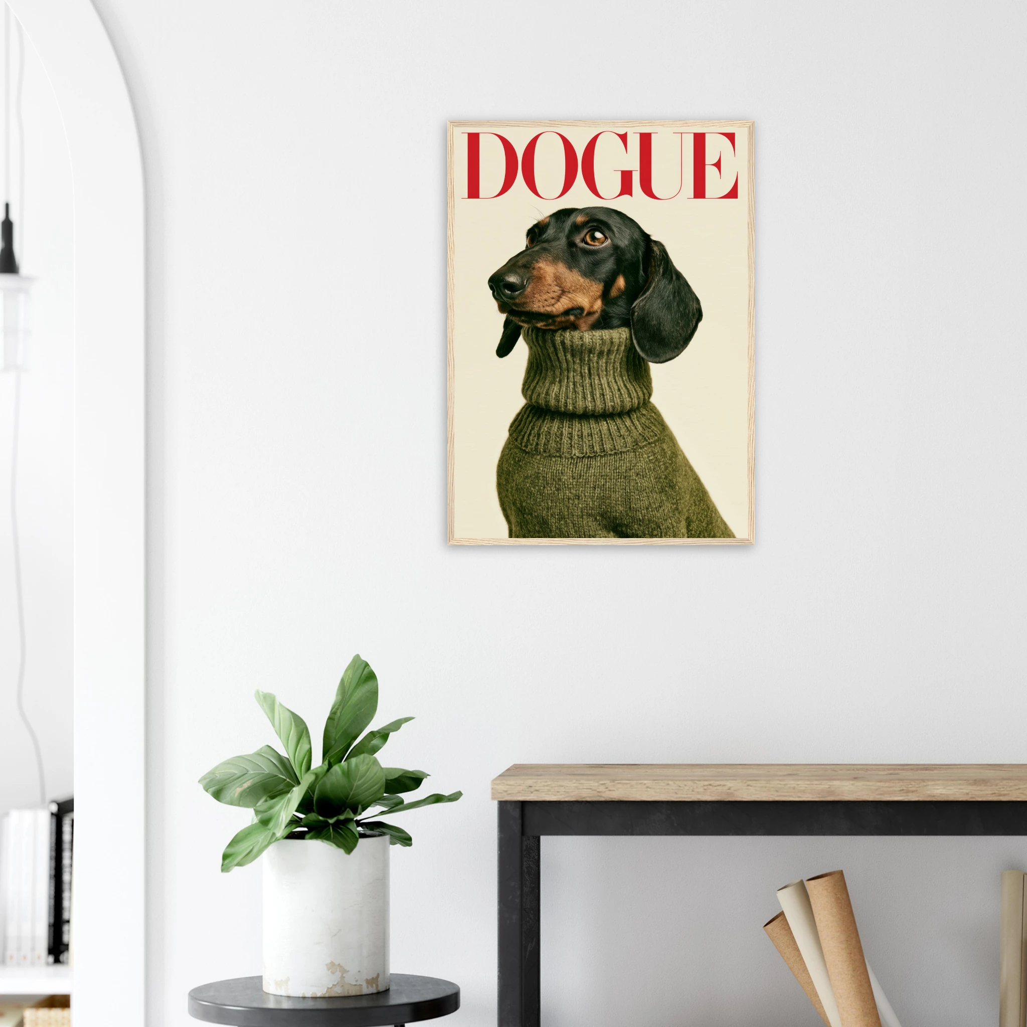 Dachshund Dogue Black Fire Framed Print — variant 10 | Atelier Marbella