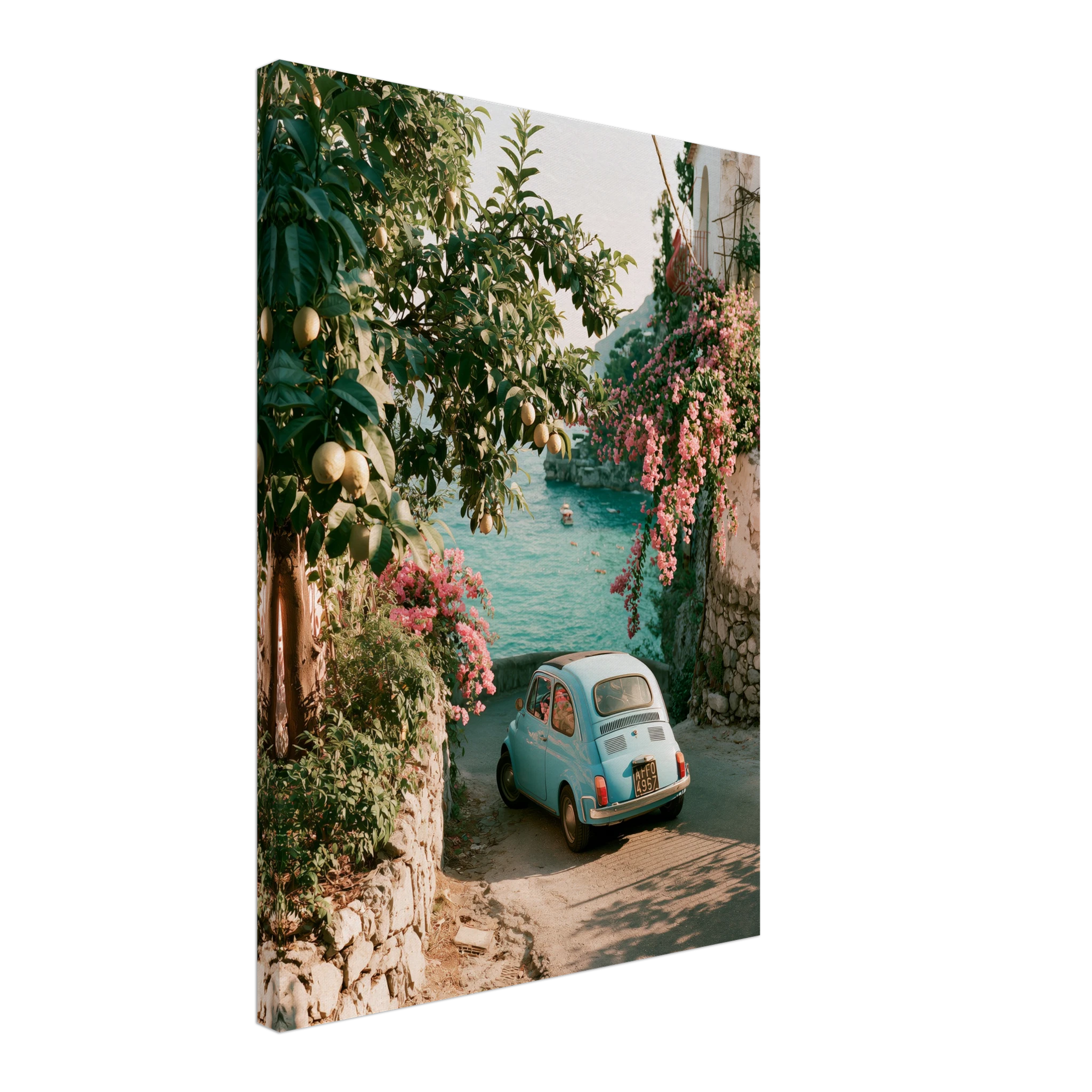 Fiat 500 Amalfi Canvas Print — variant 5 | Atelier Marbella