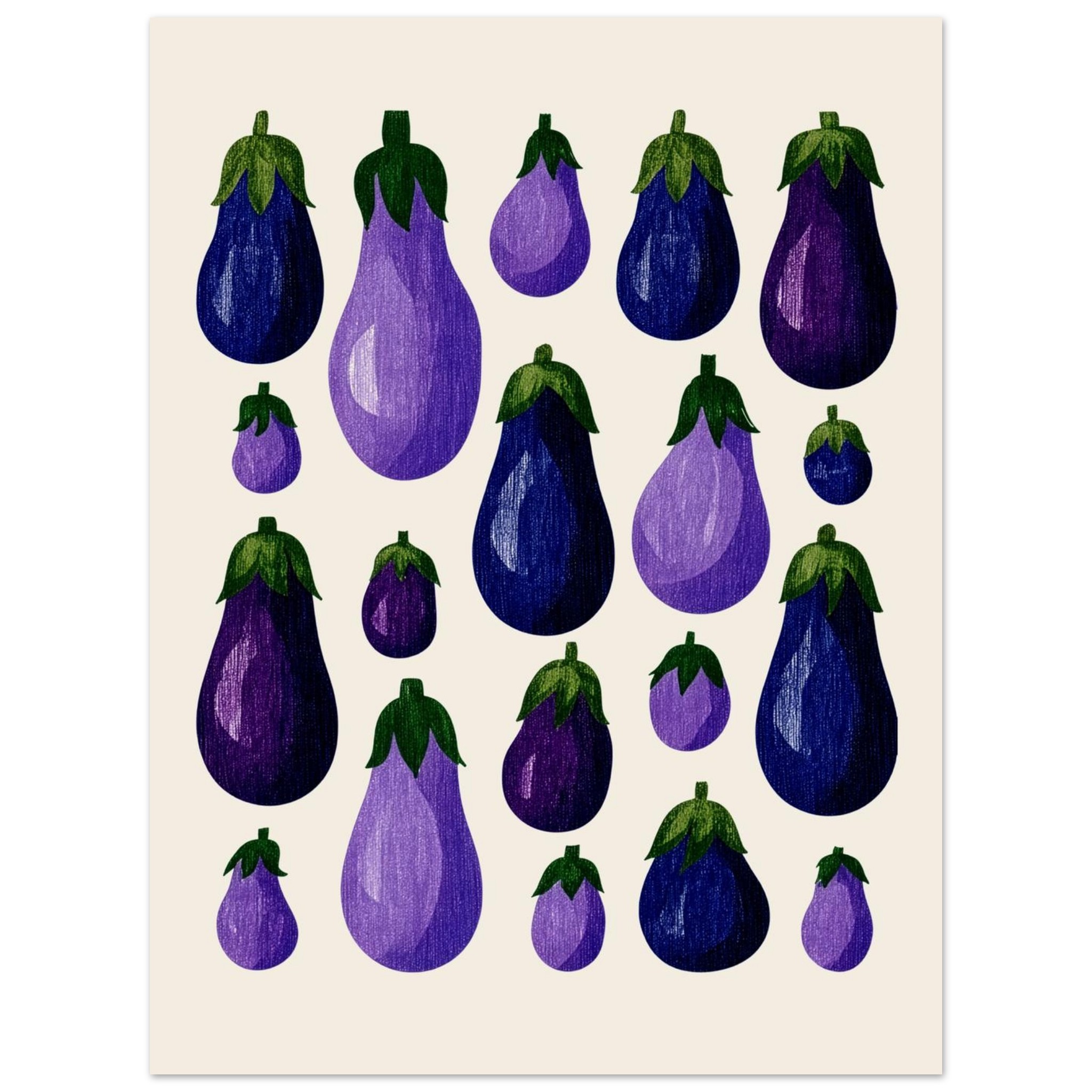 Eggplants art print interior mockup — Botanical | Atelier Marbella