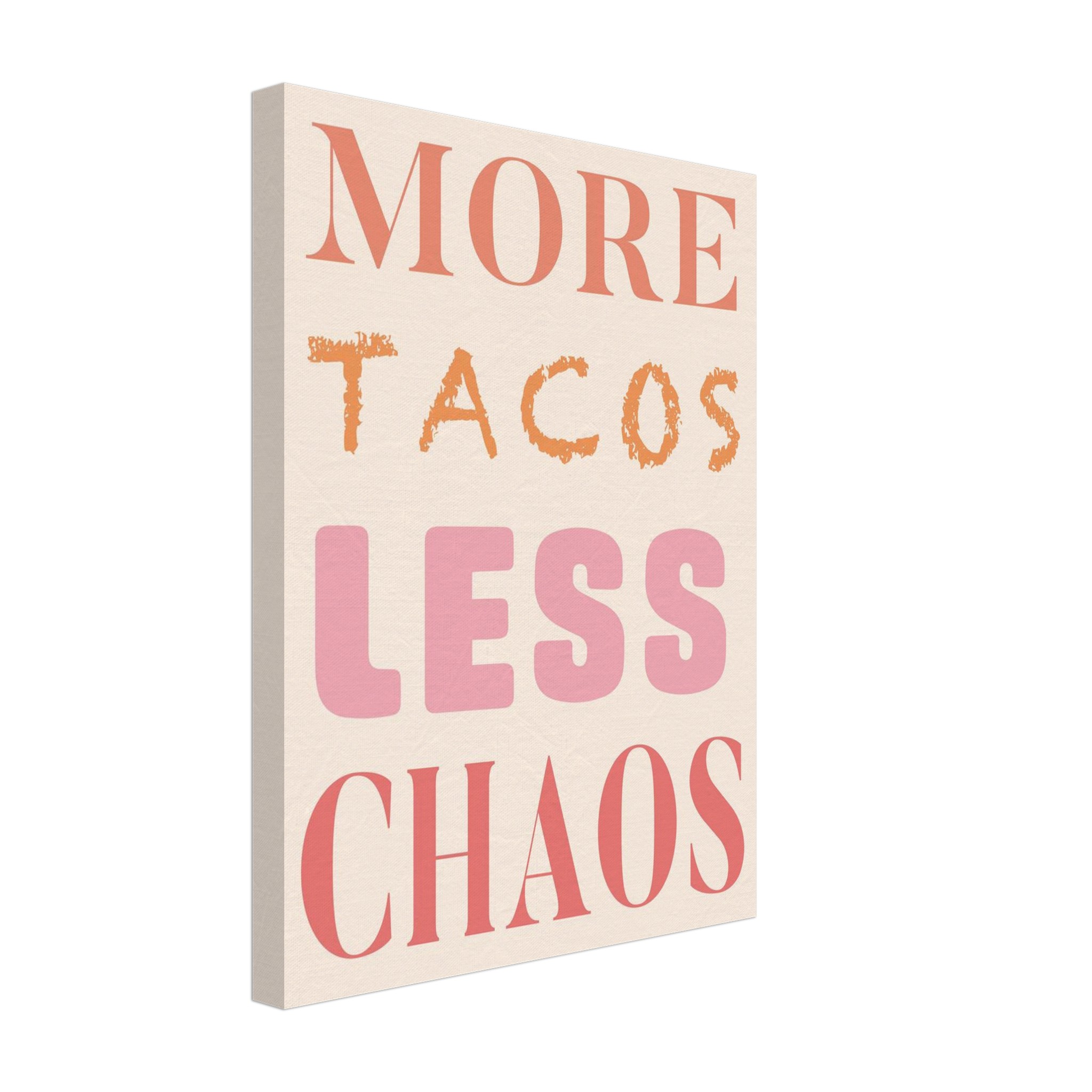 More Tacos Less Chaos art print interior mockup — Kitchen | Atelier Marbella