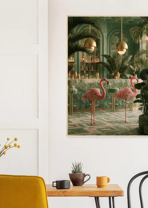 Flamingos Cocktail Bar — Framed Print