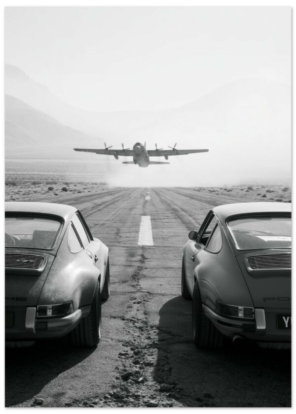 Porsche & WWII Plane — Matte Art Print