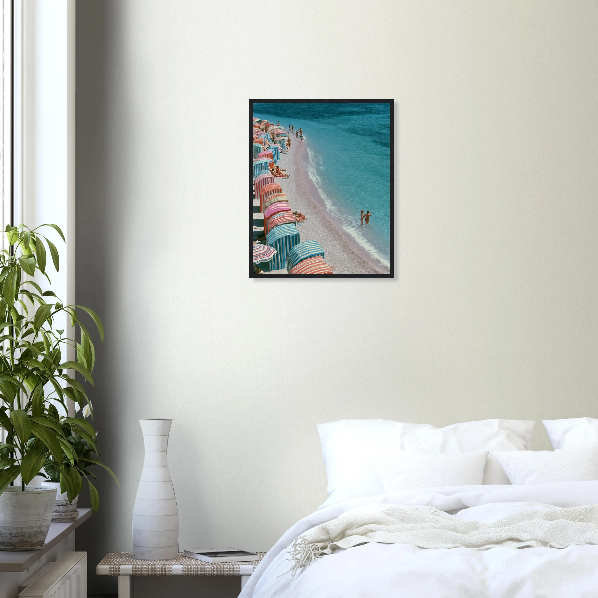 1960s Mediterranean Beach Scene — Framed Print | Atelier Marbella