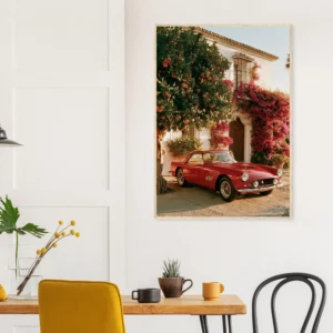 Vintage Red Ferrari Marbella  — Framed Print