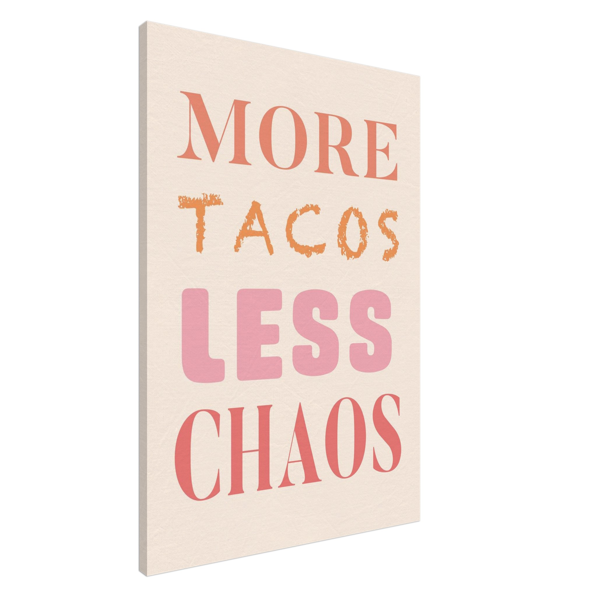 More Tacos Less Chaos art print interior mockup — Kitchen | Atelier Marbella