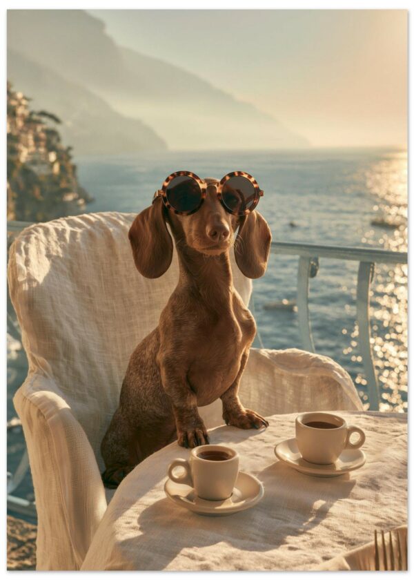 Dachshund in Saint-Tropez I — Matte Art Print