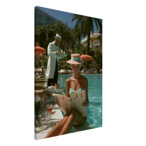 Fashion Lady Vogue Pool Vintage   — Canvas Print