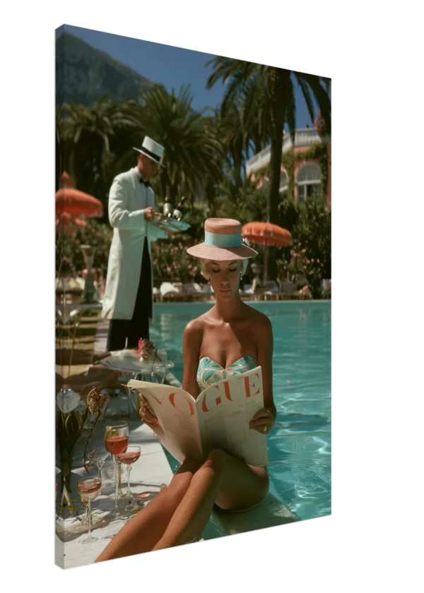 Fashion Lady Vogue Pool Vintage   — Canvas Print