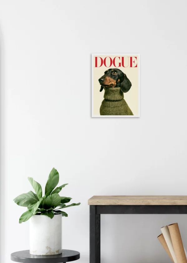Dachshund Dogue Black Fire — Framed Print