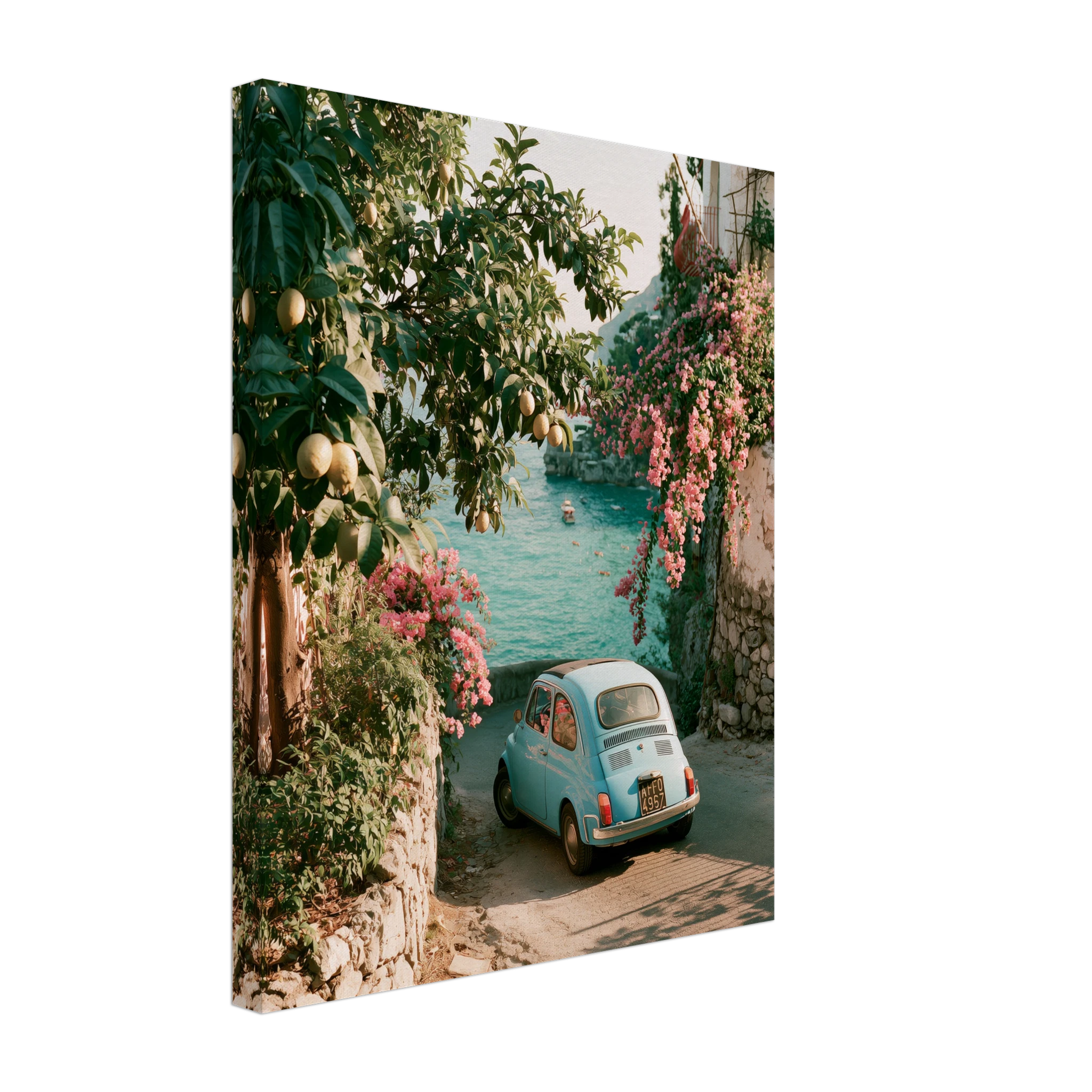 Fiat 500 Amalfi Canvas Print — variant 3 | Atelier Marbella