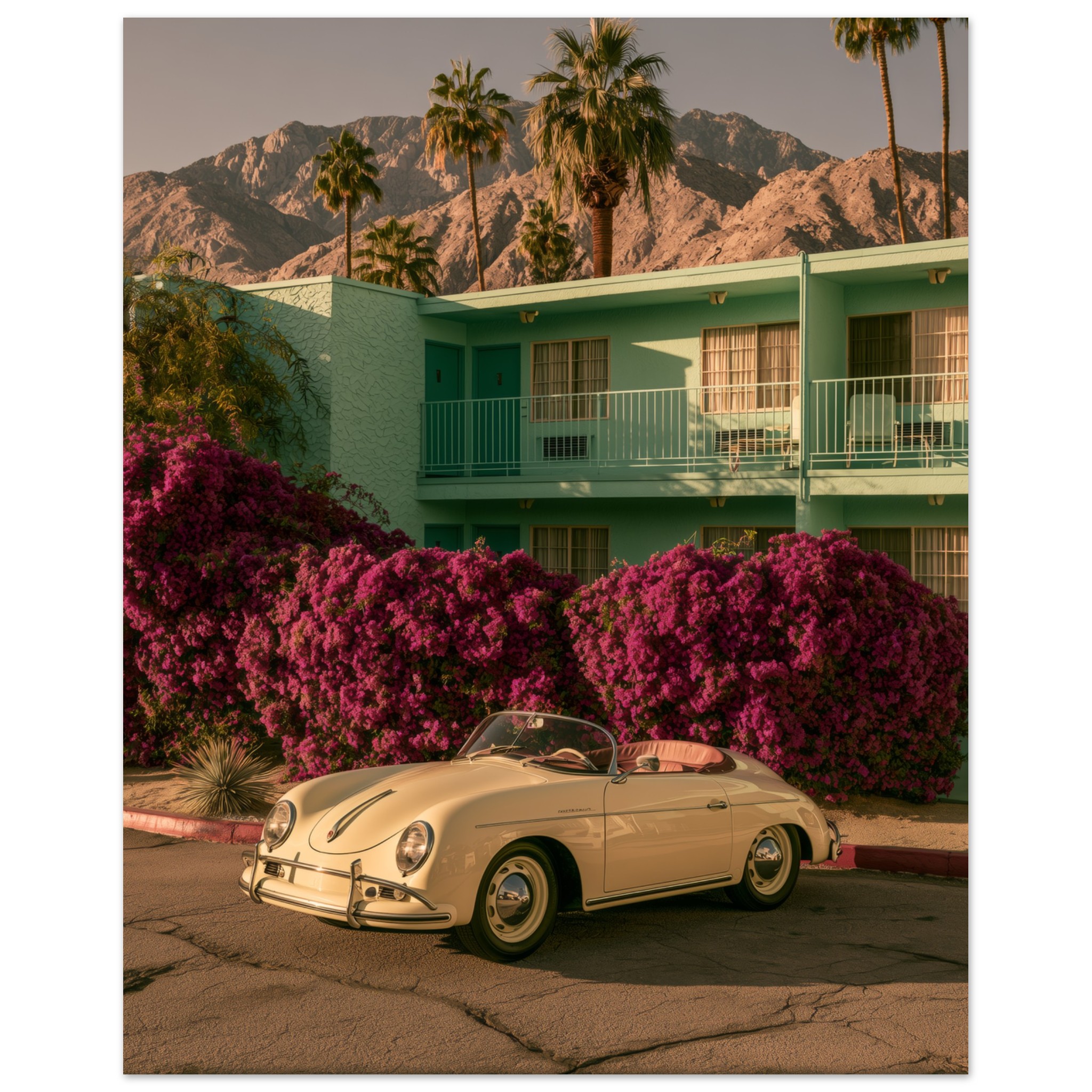 Porsche 356 PSring art print interior mockup — Cars | Atelier Marbella
