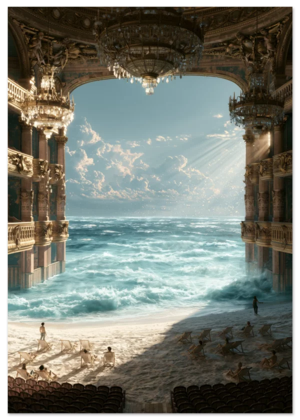 Baroque Pool and Ocean  — Matte Art Print