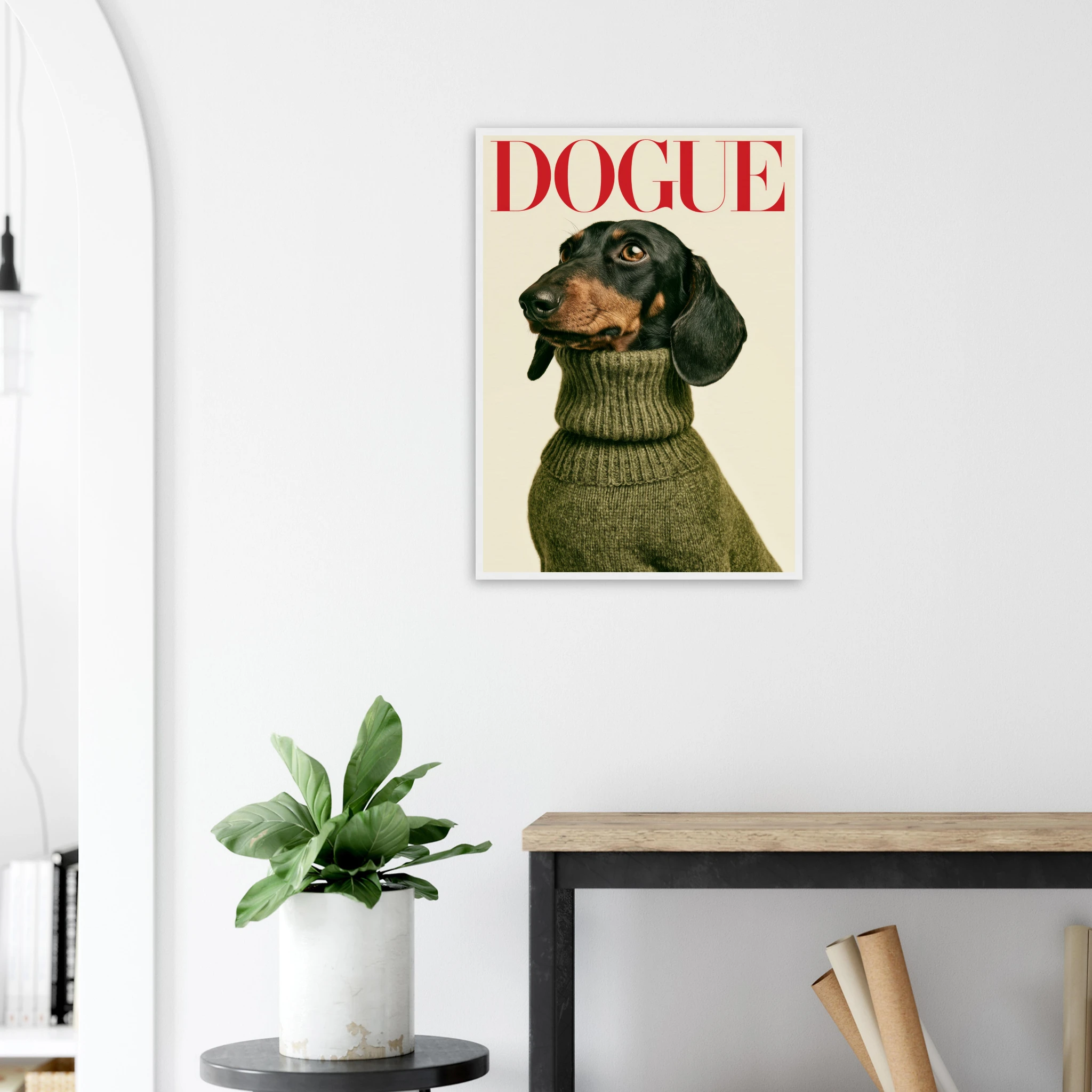 Dachshund Dogue Black Fire Framed Print — variant 1 | Atelier Marbella