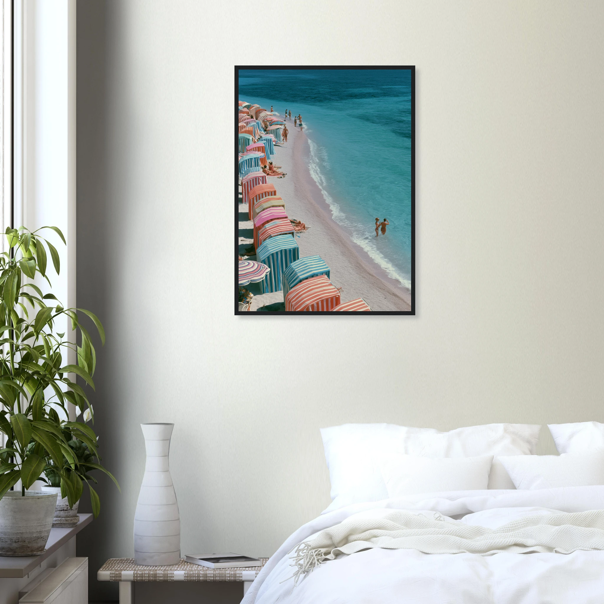1960s Mediterranean Beach Scene — Framed Print | Atelier Marbella