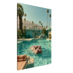 Beach Hippo — Canvas Print