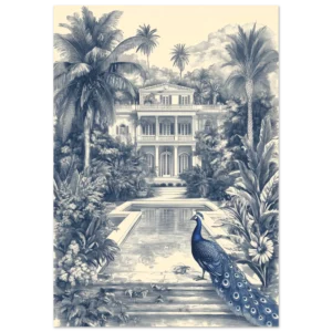Toile de Marbella — Peacock — Matte Art Print