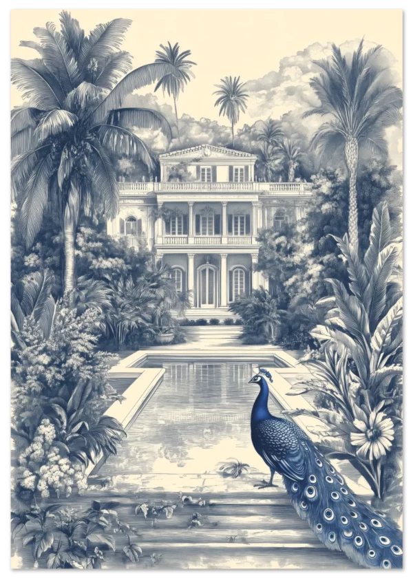 Toile de Marbella — Paon — Impression d'art mat