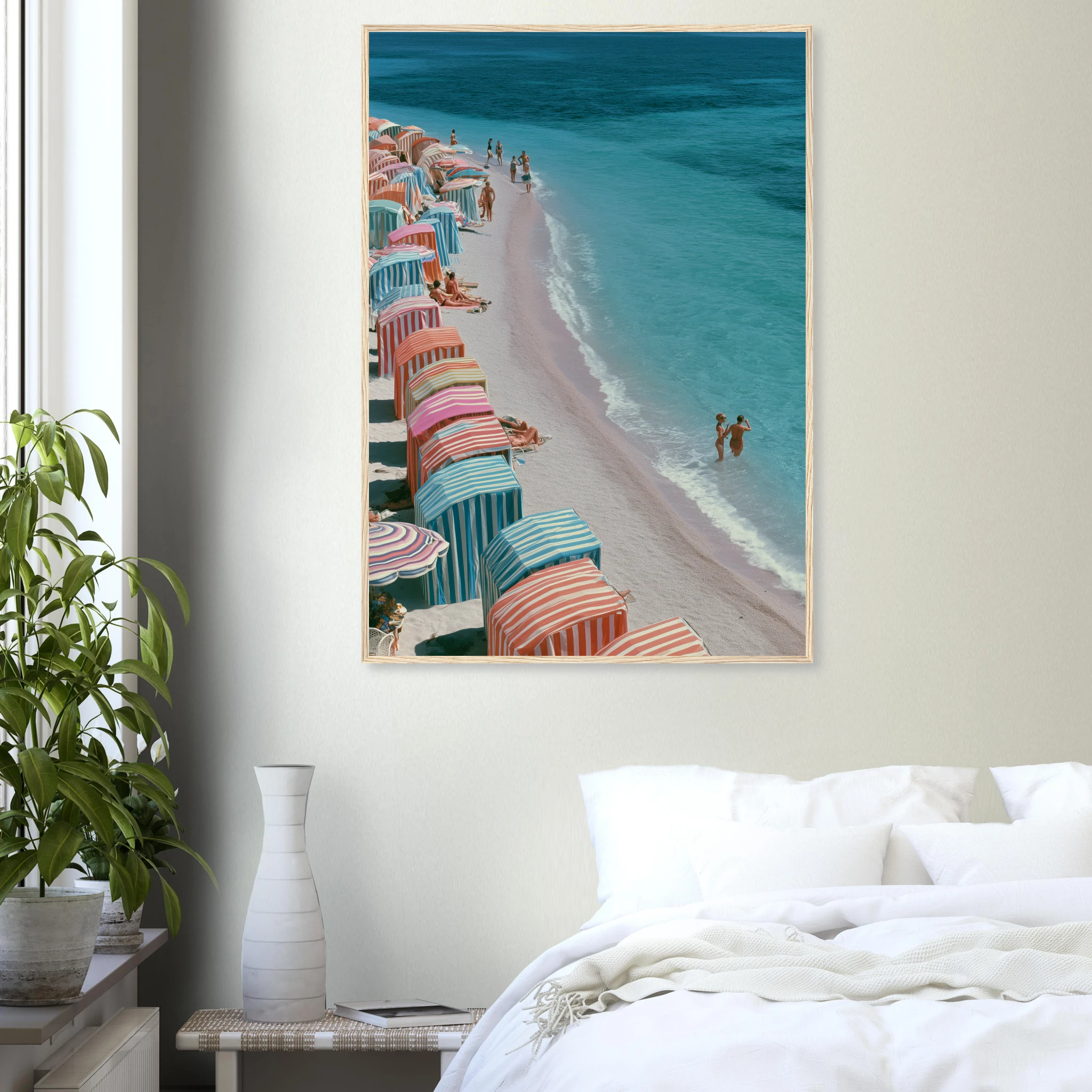 1960s Mediterranean Beach Scene — Framed Print | Atelier Marbella