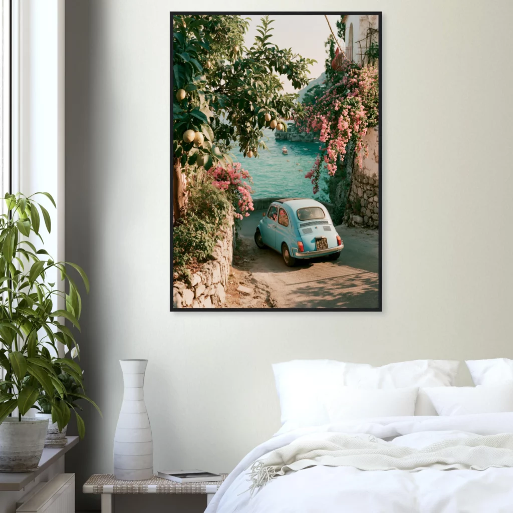 Fiat 500 Amalfi Framed Print — variant 6 | Atelier Marbella