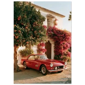 Vintage Red Ferrari Marbella  — Matte Art Print