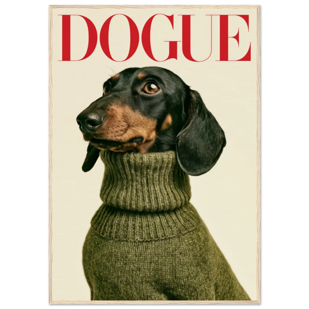 Dachshund Dogue Black Fire Framed Print — variant 4 | Atelier Marbella