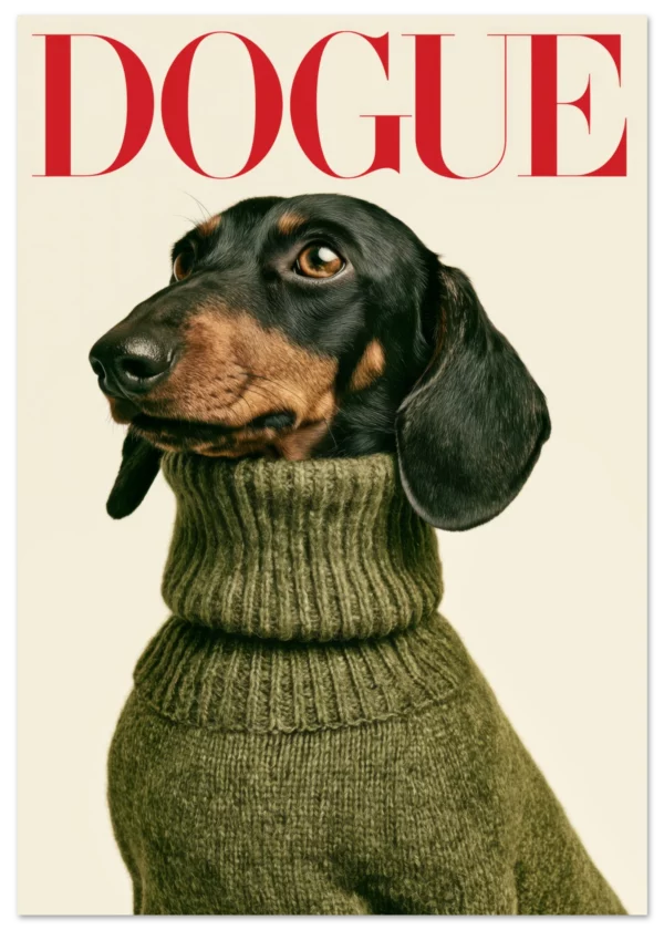 Dachshund Dogue Black Fire — Matte Art Print